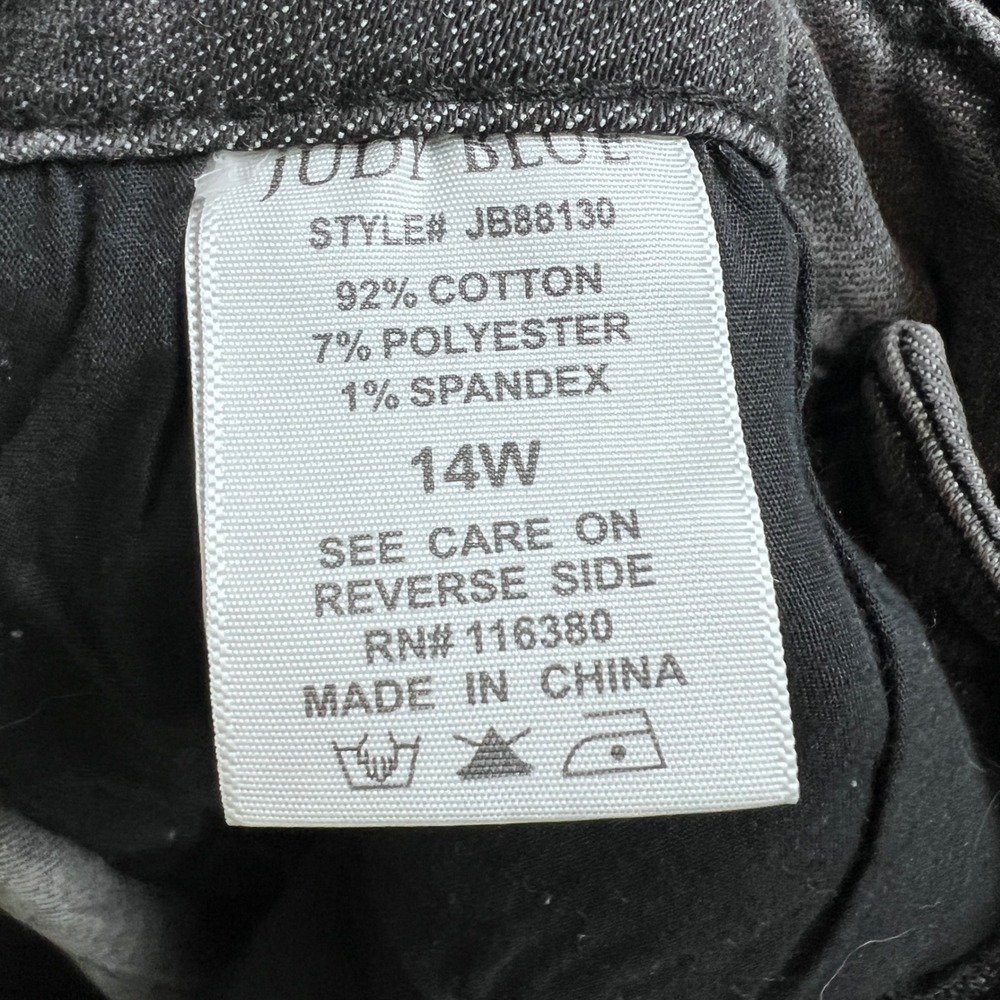 Judy Blue Jeans Women High Rise Boyfriend Fit  Faded Black Denim 14W - Picture 9 of 11